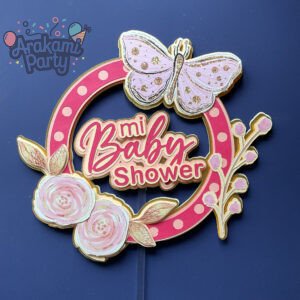 ✨ Cake Topper Artesanal "Mi Baby Shower Floral" ✨