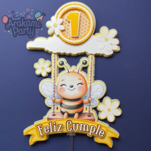 ✨ Cake Topper Artesanal "Primer Cumpleaños Abejita" ✨