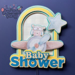 ✨ Cake Topper Artesanal "Baby Shower Aviador" ✨